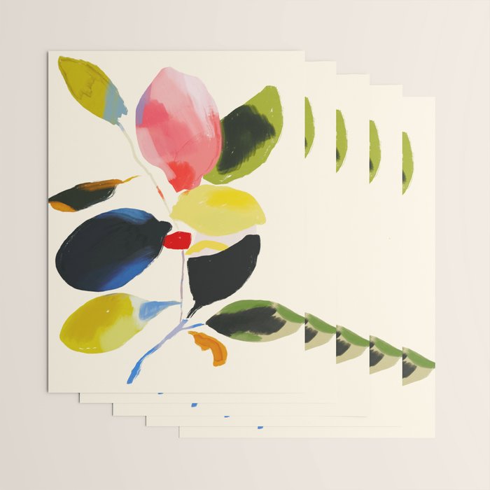 Minimal Abstract Colorful Plant Wrapping Paper Gallery Image 3