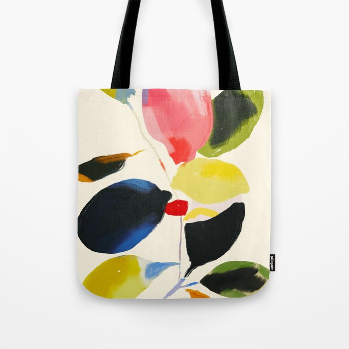 Minimal Abstract Colorful Plant Tote Bag Gallery Image 1