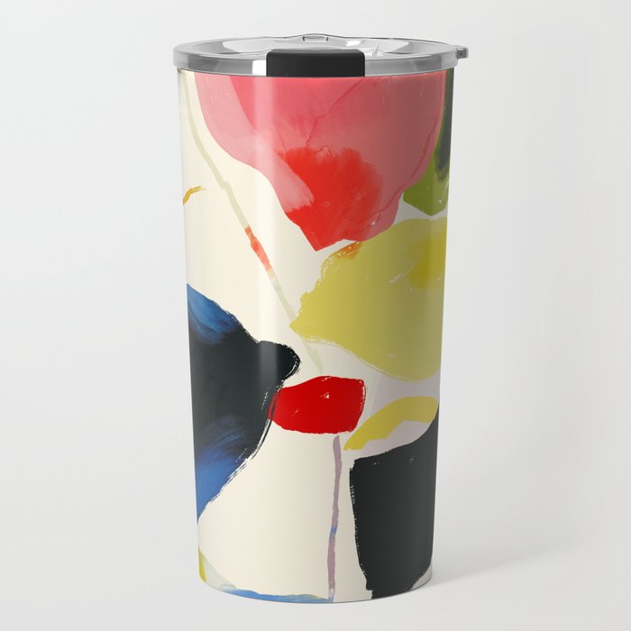 Minimal Abstract Colorful Plant Travel Mug Gallery Image 1