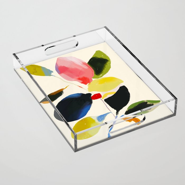 Minimal Abstract Colorful Plant Acrylic Tray Gallery Image 1