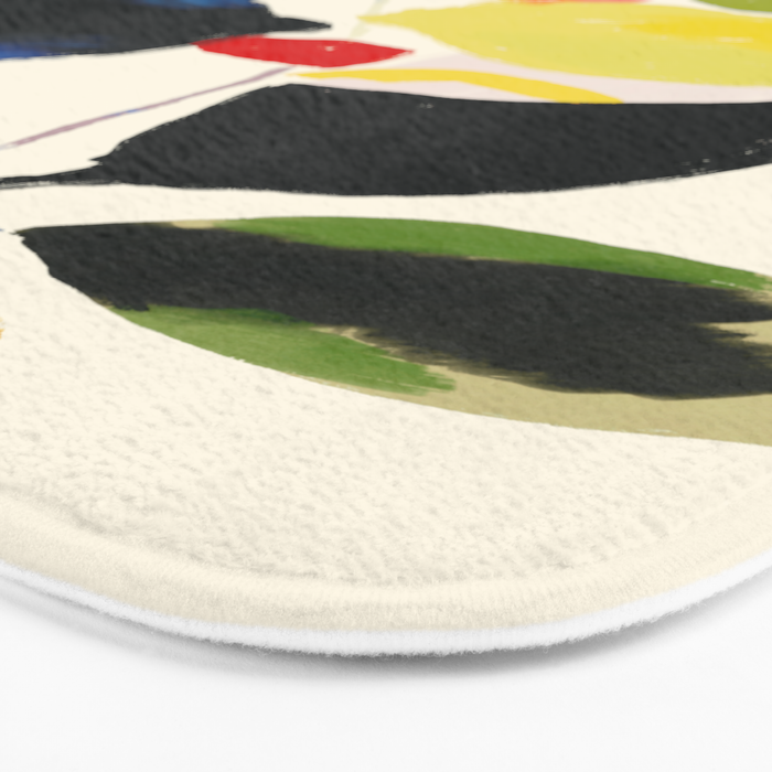 Minimal Abstract Colorful Plant Bath Mat Gallery Image 3
