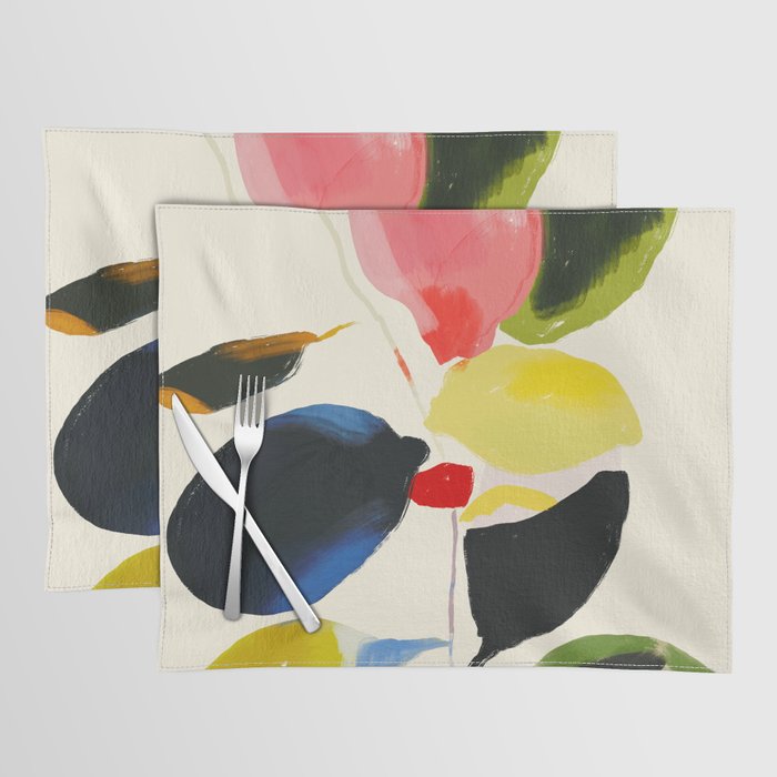 Minimal Abstract Colorful Plant Placemat Gallery Image 1