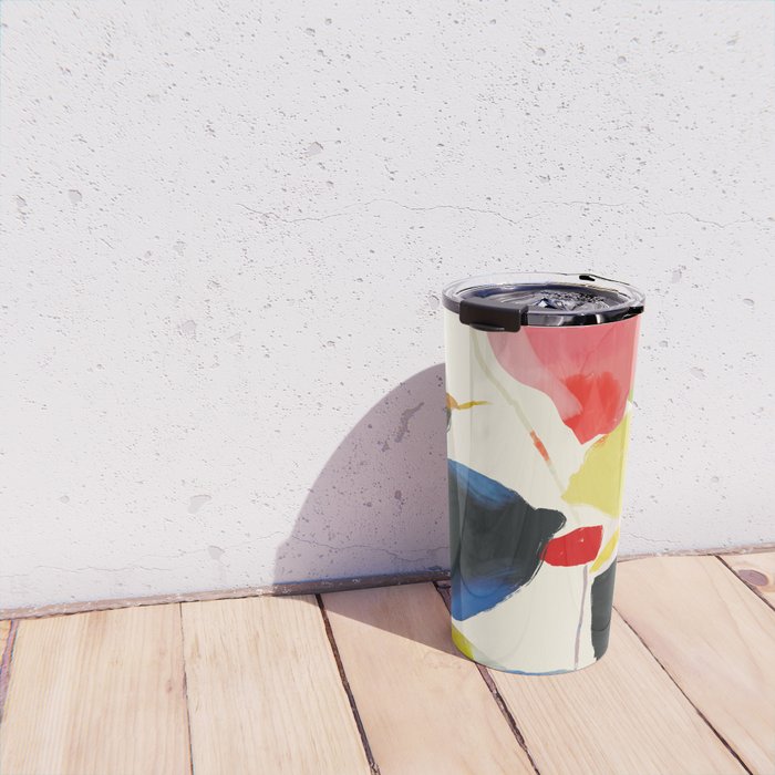 Minimal Abstract Colorful Plant Travel Mug Gallery Image 4