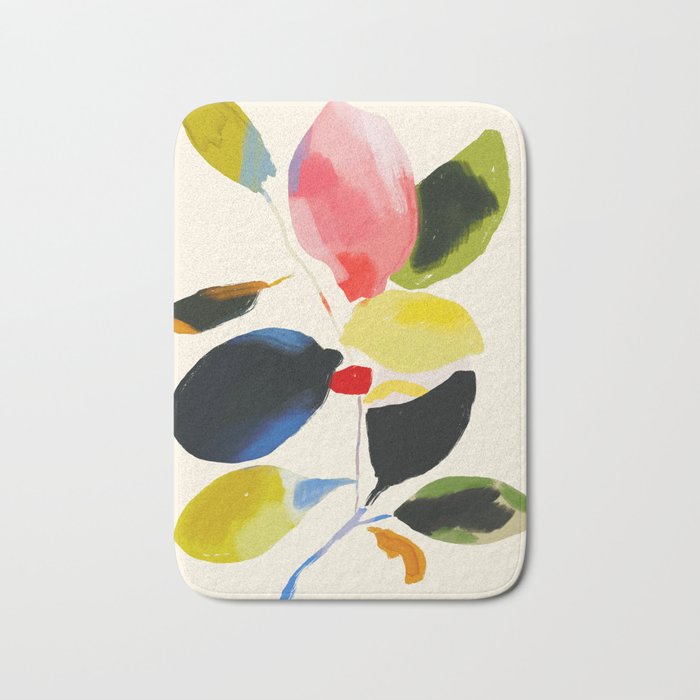 Minimal Abstract Colorful Plant Bath Mat Gallery Image 1