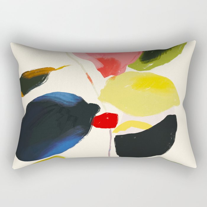 Minimal Abstract Colorful Plant Rectangular Pillow Gallery Image 2