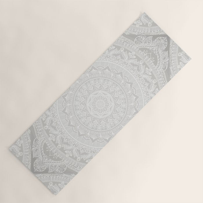 Mandala Soft Gray Yoga Mat Gallery Image 1