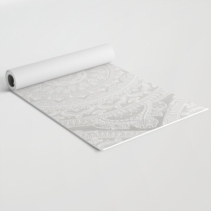 Mandala Soft Gray Yoga Mat Gallery Image 2