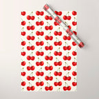 Y2K Cherries - Creme Pattern Large Wrapping Paper Gallery Image 1