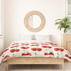 Y2K Cherries - Creme Pattern Large Duvet Cover Gallery Image 3