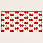 Y2K Cherries - Creme Pattern Large Desk Mat Gallery Image 3