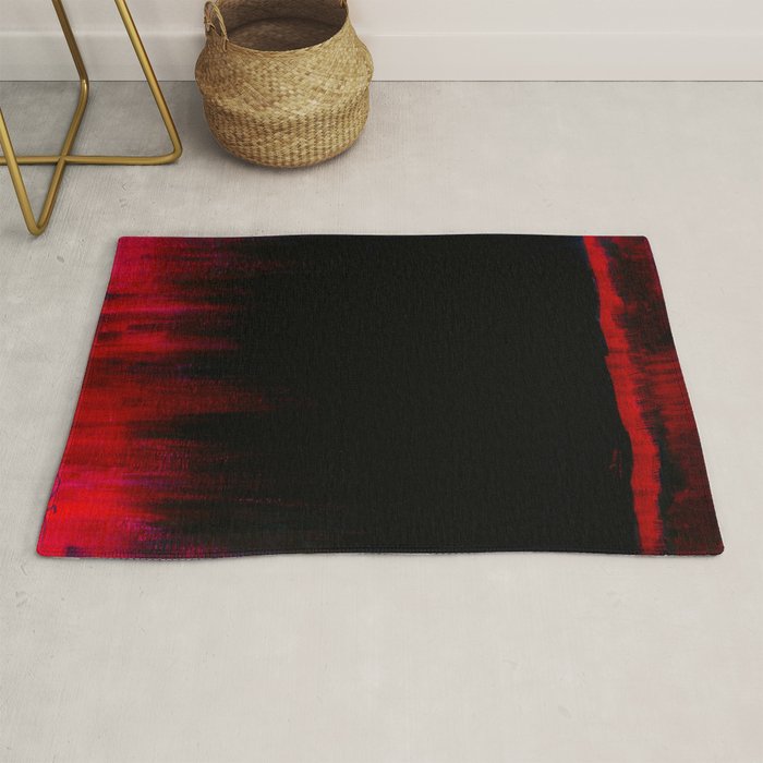 Red and Black Abstract Rug Gallery Image 1