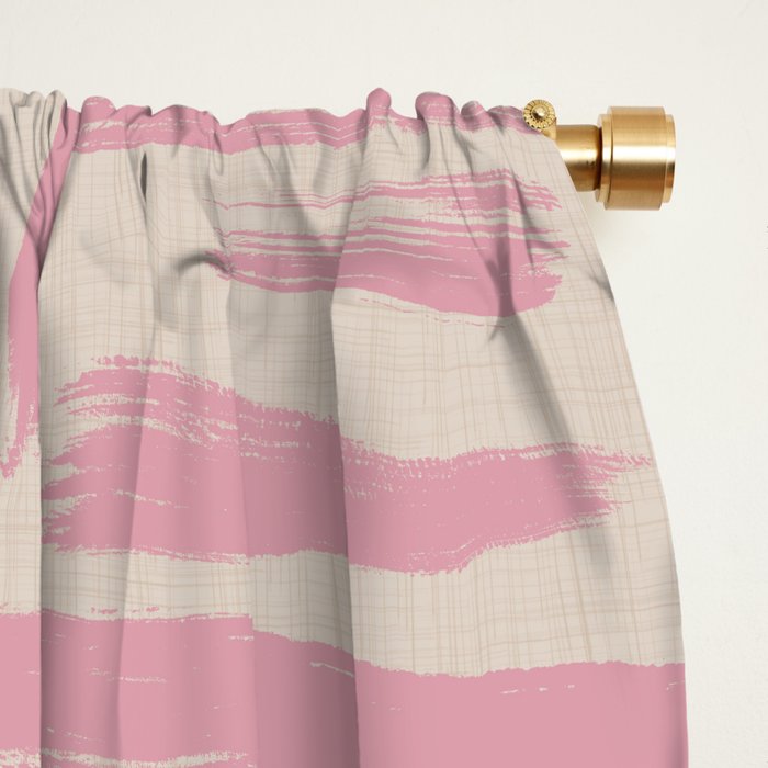 Blush Brushstrokes - Abstract Mid Century Modern Window Curtain Gallery Image 2