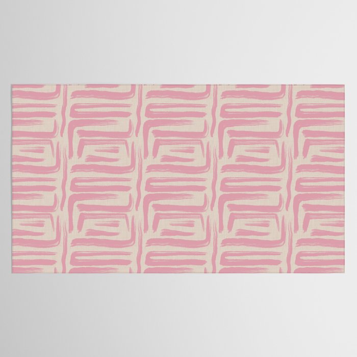 Blush Brushstrokes - Abstract Mid Century Modern Tablecloth Gallery Image 2