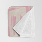 Blush Brushstrokes - Abstract Mid Century Modern Throw Blanket Gallery Image 3