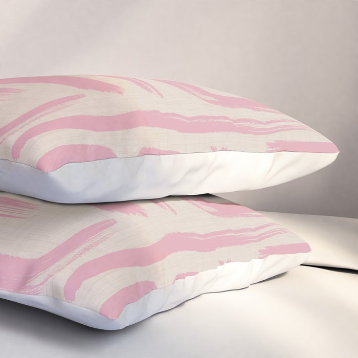 Blush Brushstrokes - Abstract Mid Century Modern Pillow Sham Gallery Image 3