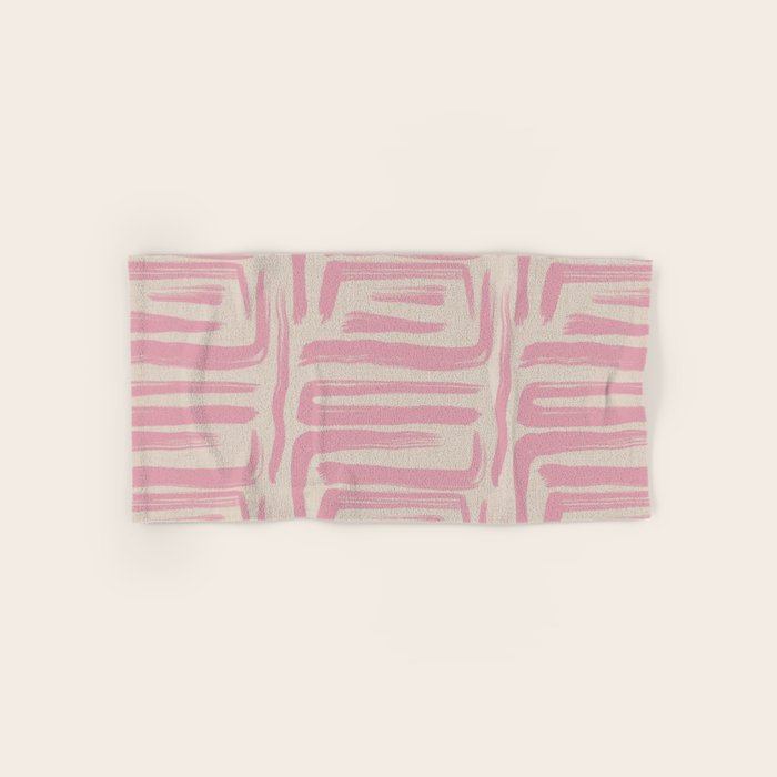 Blush Brushstrokes - Abstract Mid Century Modern Bath Towel Gallery Image 1