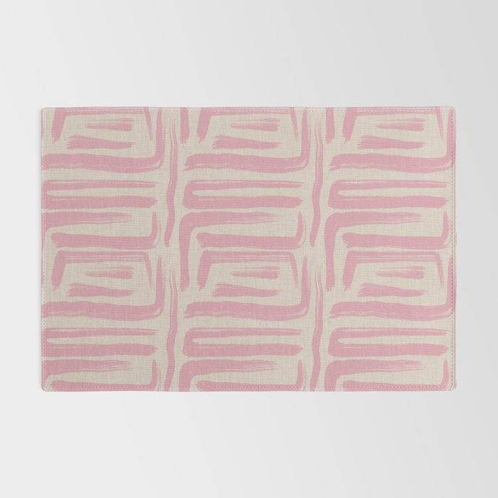 Blush Brushstrokes - Abstract Mid Century Modern Rug Gallery Image 2