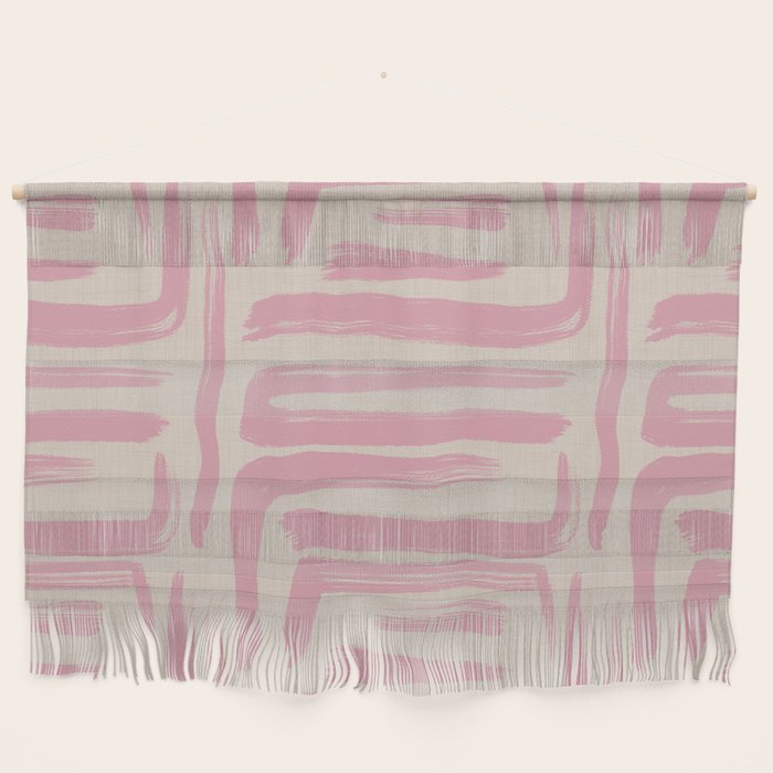 Blush Brushstrokes - Abstract Mid Century Modern Wall Hanging Gallery Image 1