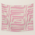 Blush Brushstrokes - Abstract Mid Century Modern Wall Tapestry Gallery Image 4
