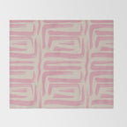 Blush Brushstrokes - Abstract Mid Century Modern Throw Blanket Gallery Image 2
