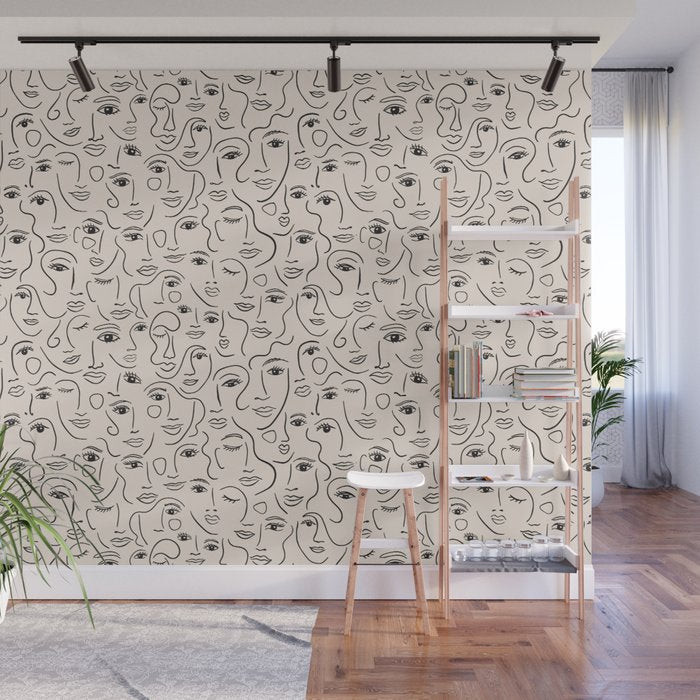 Abstract Faces Wall Mural Gallery Image 1
