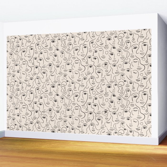 Abstract Faces Wall Mural Gallery Image 2