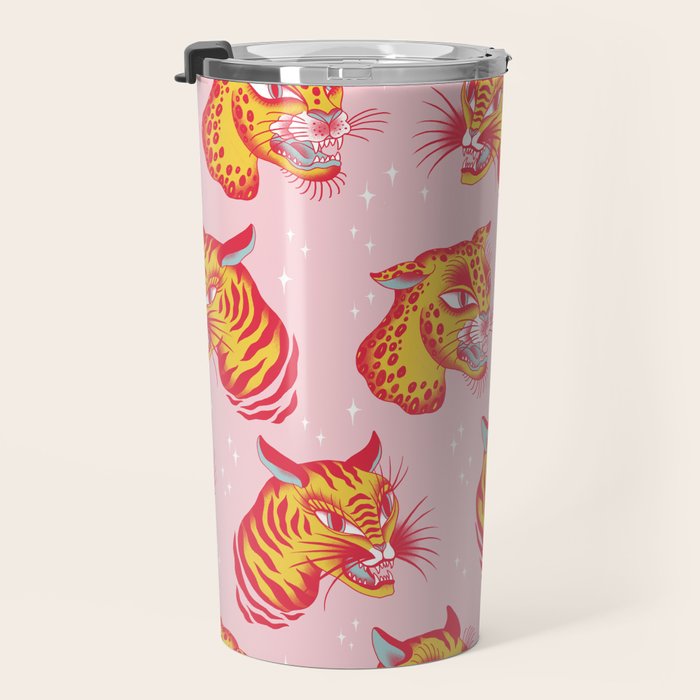Tigerpop pattern Travel Mug Gallery Image 3