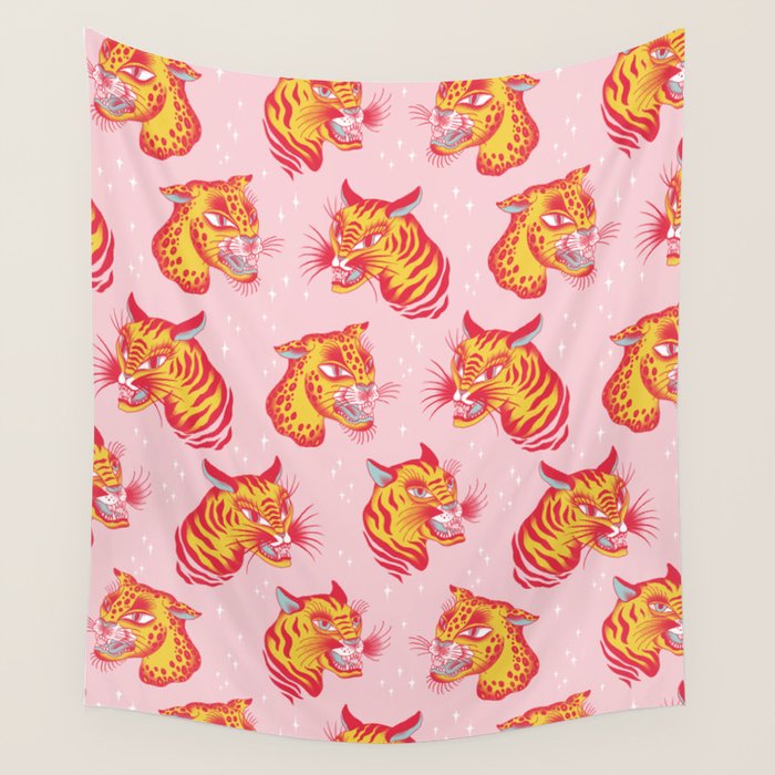 Tigerpop pattern Wall Tapestry Gallery Image 1
