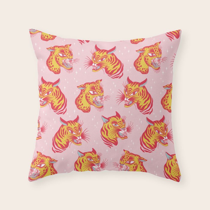 Tigerpop pattern Throw Pillow Gallery Image 6