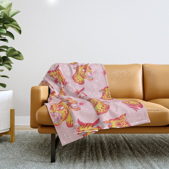 Tigerpop pattern Throw Blanket Gallery Image 1