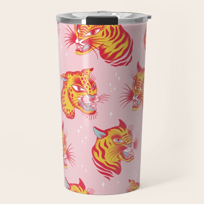 Tigerpop pattern Travel Mug Gallery Image 1