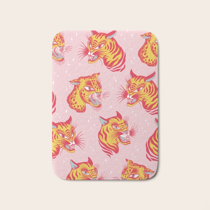 Tigerpop pattern Bath Mat Gallery Image 1