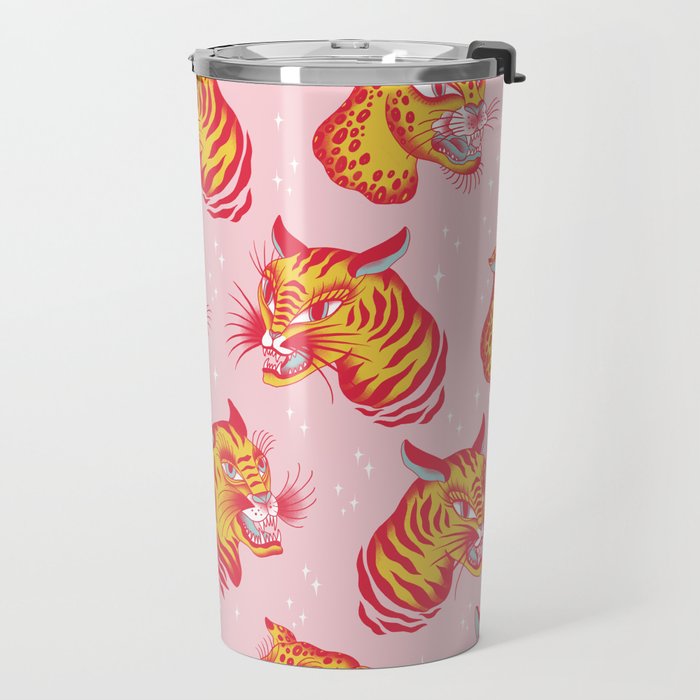 Tigerpop pattern Travel Mug Gallery Image 2
