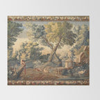 Antique 17th Century French Aubusson Verdure Garden Tapestry Throw Blanket Gallery Image 2
