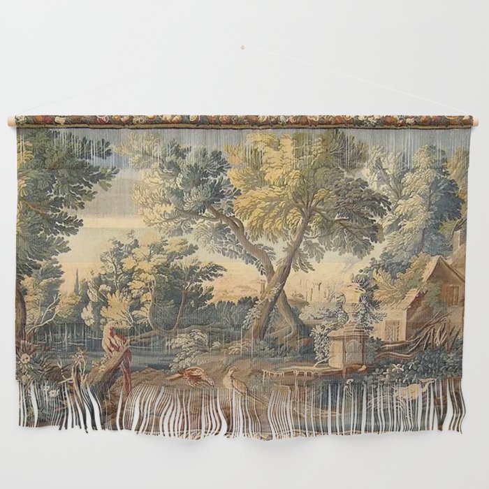 Antique 17th Century French Aubusson Verdure Garden Tapestry Wall Hanging Gallery Image 1