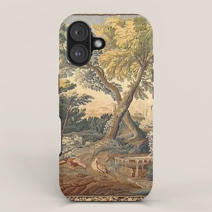 Antique 17th Century French Aubusson Verdure Garden Tapestry iPhone Case Gallery Image 1