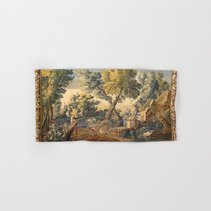 Antique 17th Century French Aubusson Verdure Garden Tapestry Bath Towel Gallery Image 1