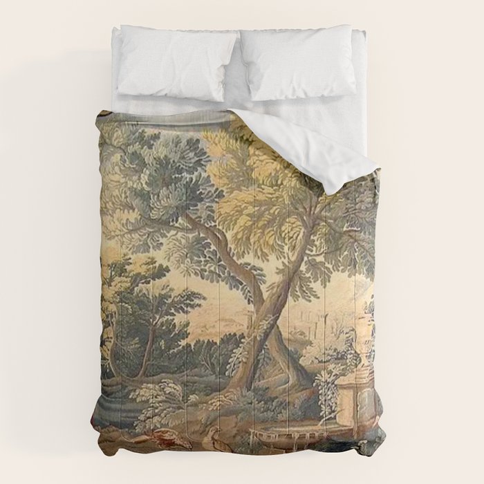 Antique 17th Century French Aubusson Verdure Garden Tapestry Comforter Gallery Image 6
