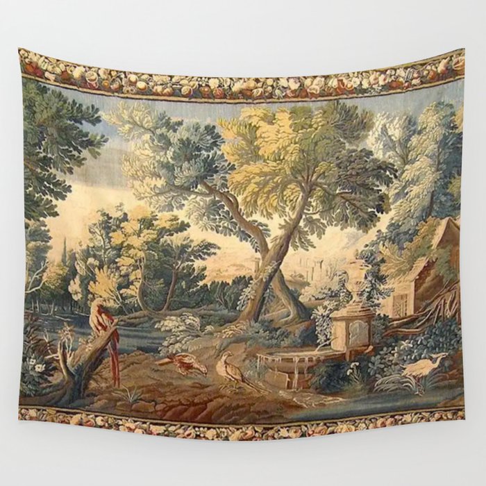 Antique 17th Century French Aubusson Verdure Garden Tapestry Wall Tapestry Gallery Image 1