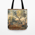 Antique 17th Century French Aubusson Verdure Garden Tapestry Tote Bag Gallery Image 1