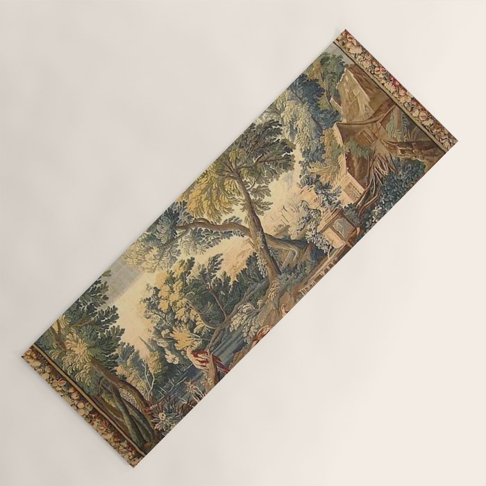 Antique 17th Century French Aubusson Verdure Garden Tapestry Yoga Mat Gallery Image 1