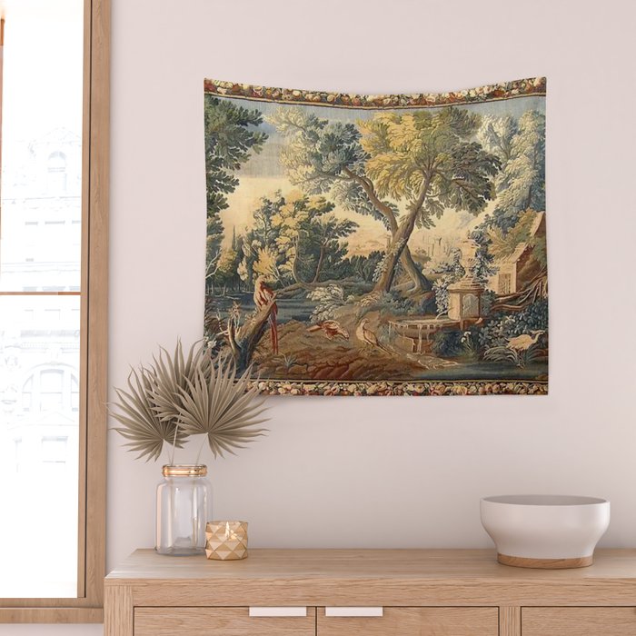 Antique 17th Century French Aubusson Verdure Garden Tapestry Wall Tapestry Gallery Image 2