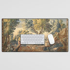 Antique 17th Century French Aubusson Verdure Garden Tapestry Desk Mat Gallery Image 1