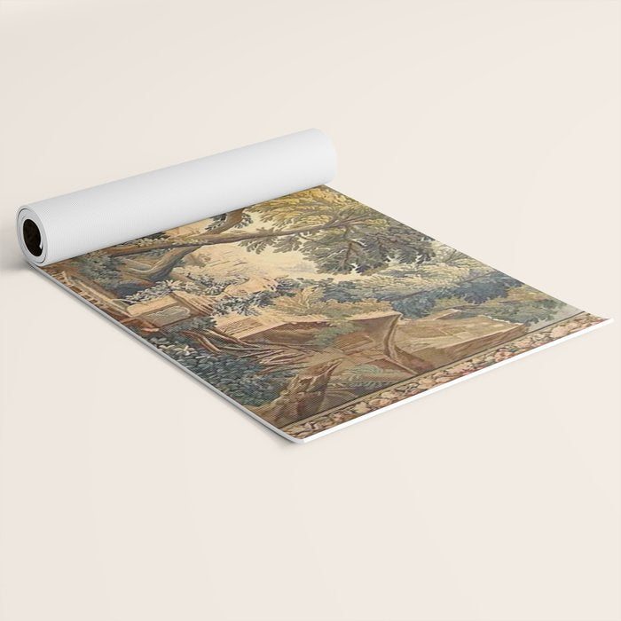 Antique 17th Century French Aubusson Verdure Garden Tapestry Yoga Mat Gallery Image 2