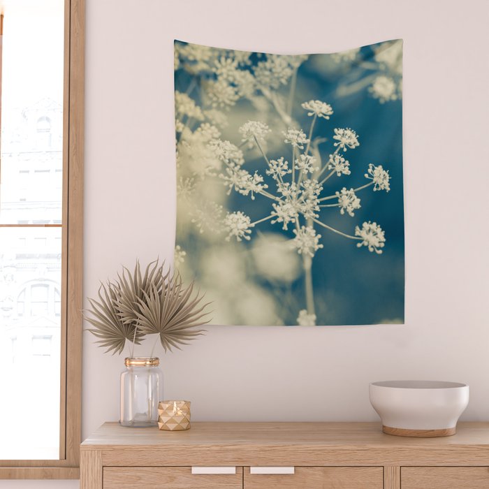 Indigo Dill Botanical Study 2 Wall Tapestry Gallery Image 2