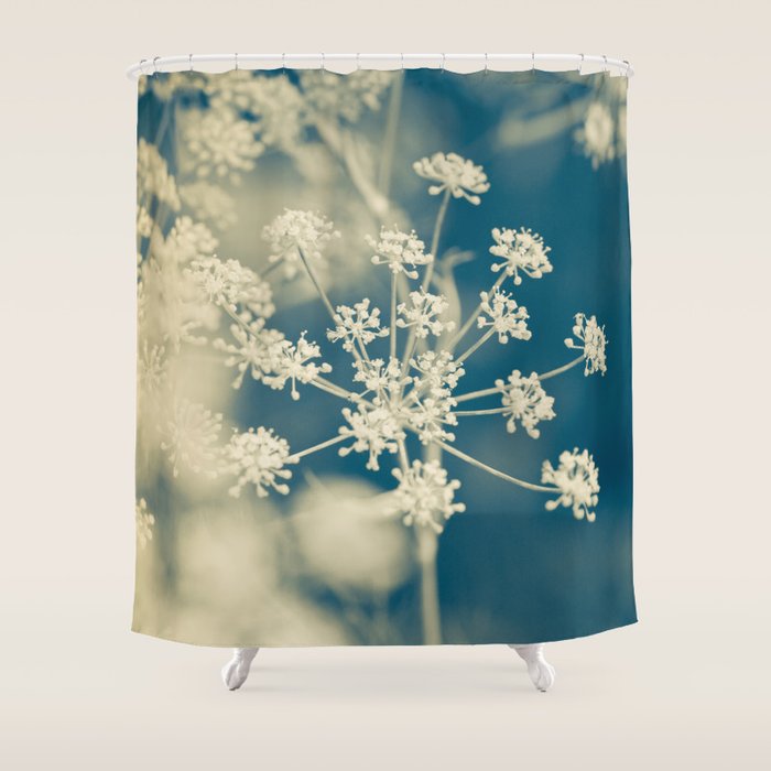 Indigo Dill Botanical Study 2 Shower Curtain Gallery Image 1
