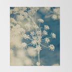 Indigo Dill Botanical Study 2 Throw Blanket Gallery Image 2