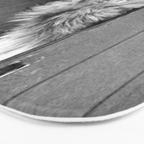 Beware of Dog black and white photograph of attack lion humorous black and white photography Bath Mat Gallery Image 3