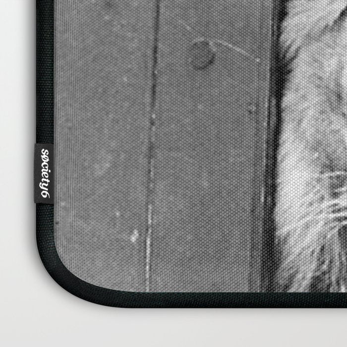 Beware of Dog black and white photograph of attack lion humorous black and white photography Laptop Sleeve Gallery Image 3