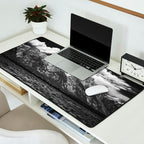 Mountain Summer Escape - Black and White Tetons Desk Mat Gallery Image 2